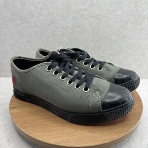 Chrome Cycling Shoes Mens 8 Gray Canvas SPD 2-Bolt Clipless Sneakers Bike